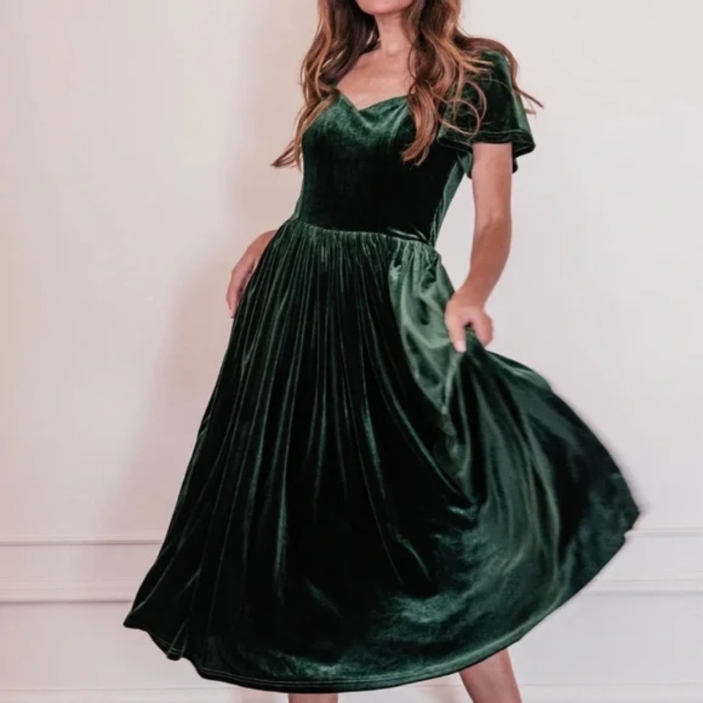 Jessakae Riverwood Green Velvet Dress Large